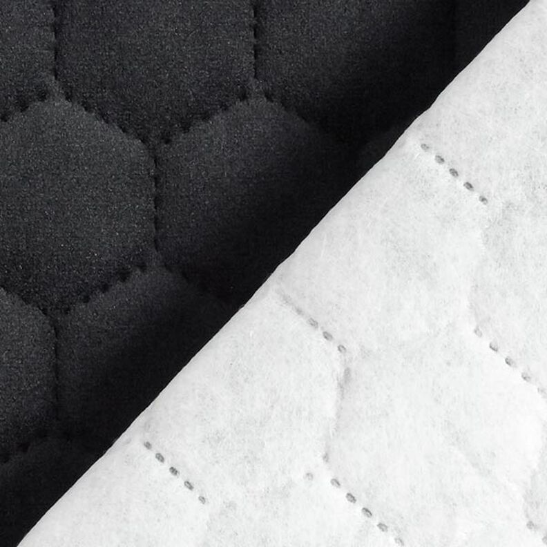 Tela de tapicería Terciopelo acolchado en diseño de panal – negro – Muestra,  image number 6