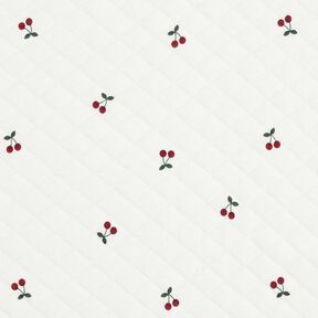 Tela de doble cara Tela de jersey Cerezas – marfil, 