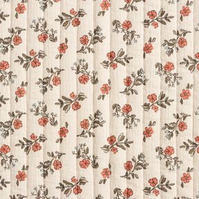 Muselina Tela acolchada Flores románticas – blanco lana/morado claro, 