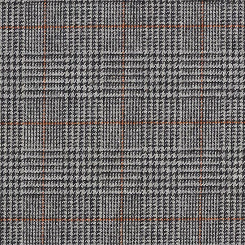Tela de lana Príncipe de Gales – gris oscuro/naranja,  image number 1
