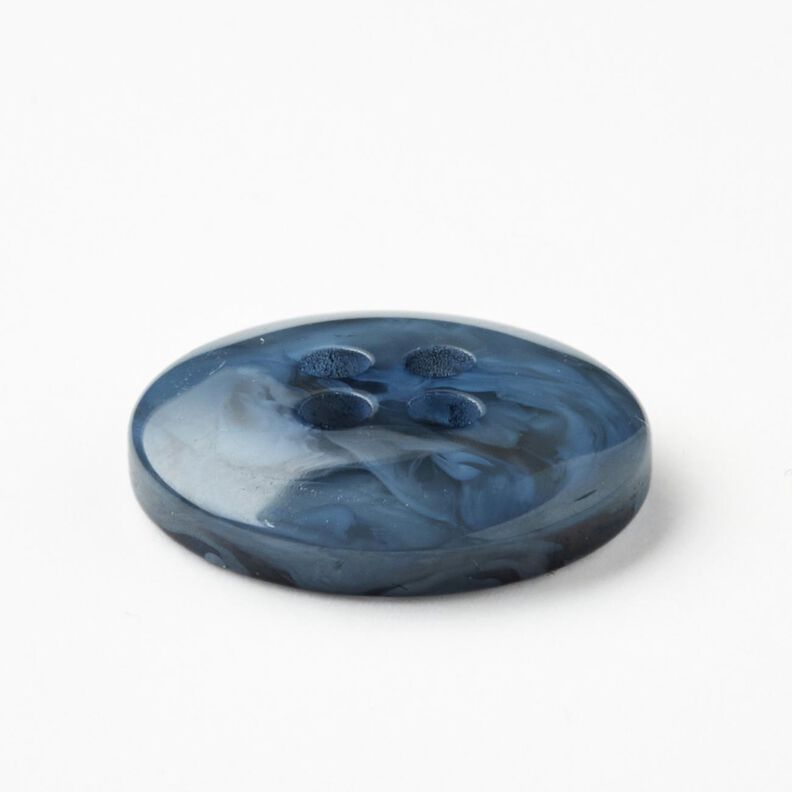 Botón de 4 agujeros jaspeado [Ø 15 mm] – azul brillante,  image number 3