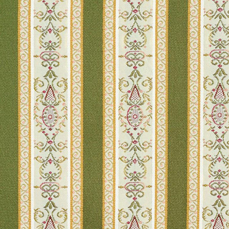 Tela de tapicería jacquard Rayas Biedermeier – crema/oliva,  image number 1