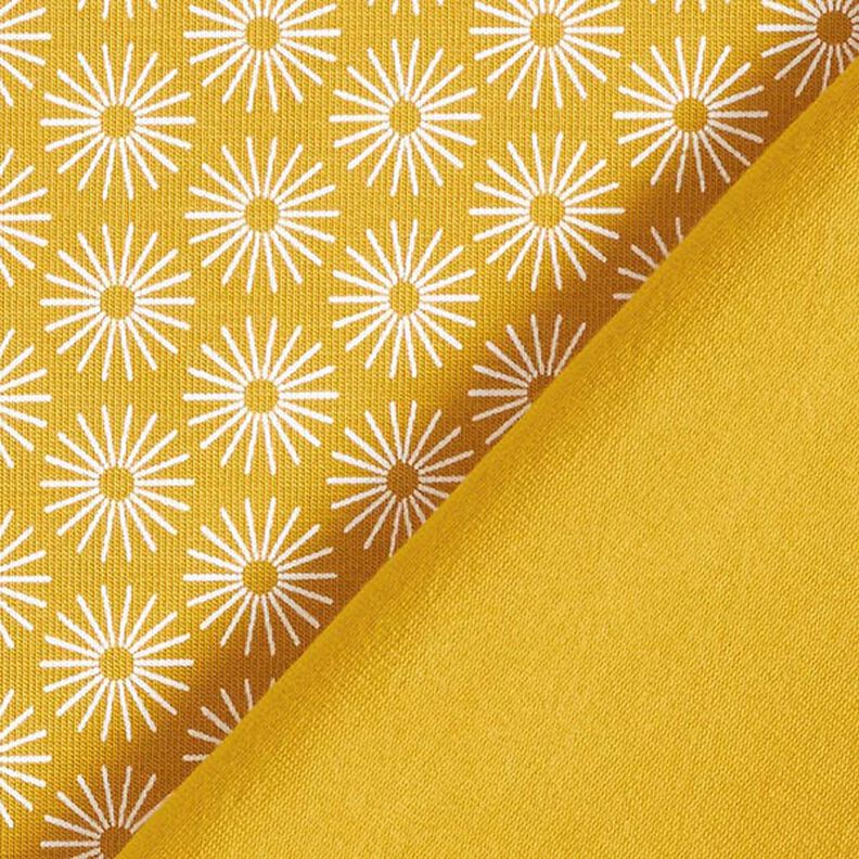 Tela de jersey de algodón brillan las flores – amarillo curry,  image number 4