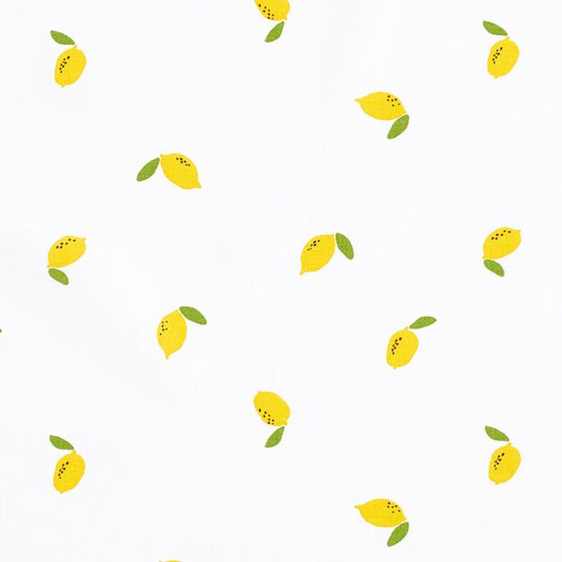 Popelina de algodón Limón – blanco,  image number 1