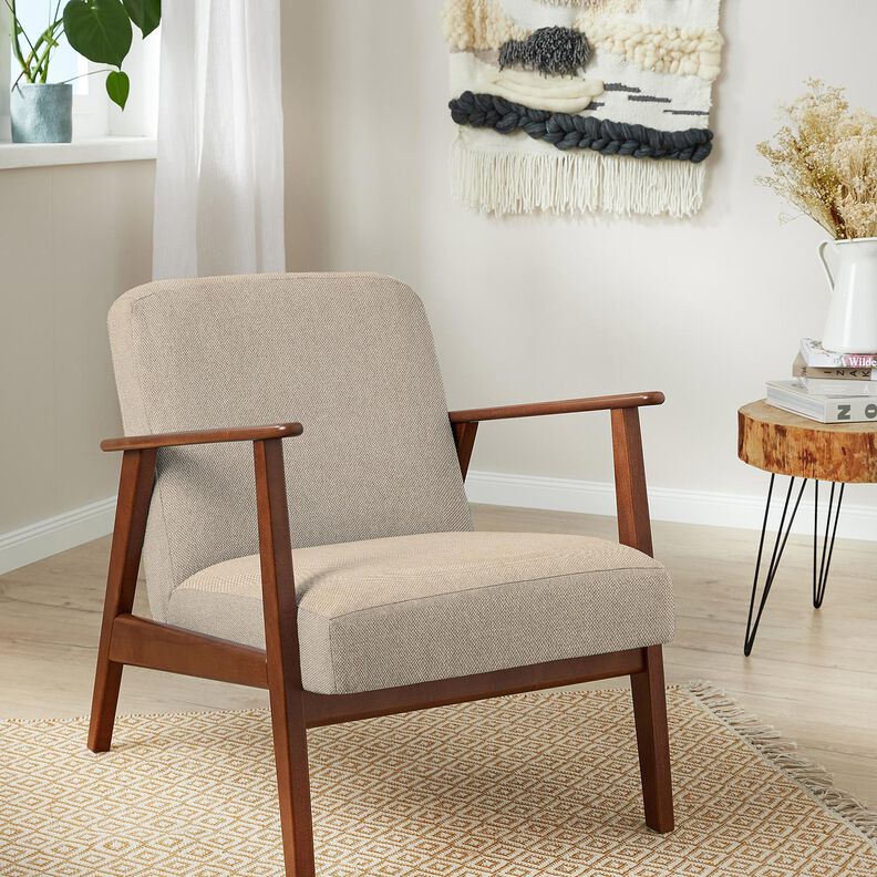 Tela de tapicería Melange suave – beige oscuro,  image number 5