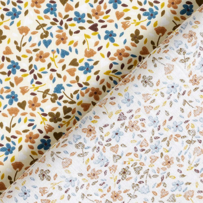 Tela de algodón Cretona Flores dispersas – beige claro/marrón claro,  image number 4