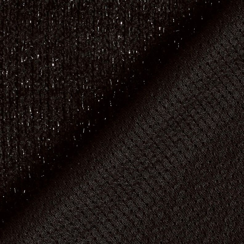 Chenilla Jacquard de punto Brillante – negro/plata antigua metalizada,  image number 3