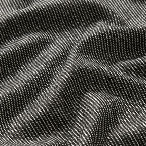 Tejido de pantalón mezcla de lana rayas melange – negro/blanco, 