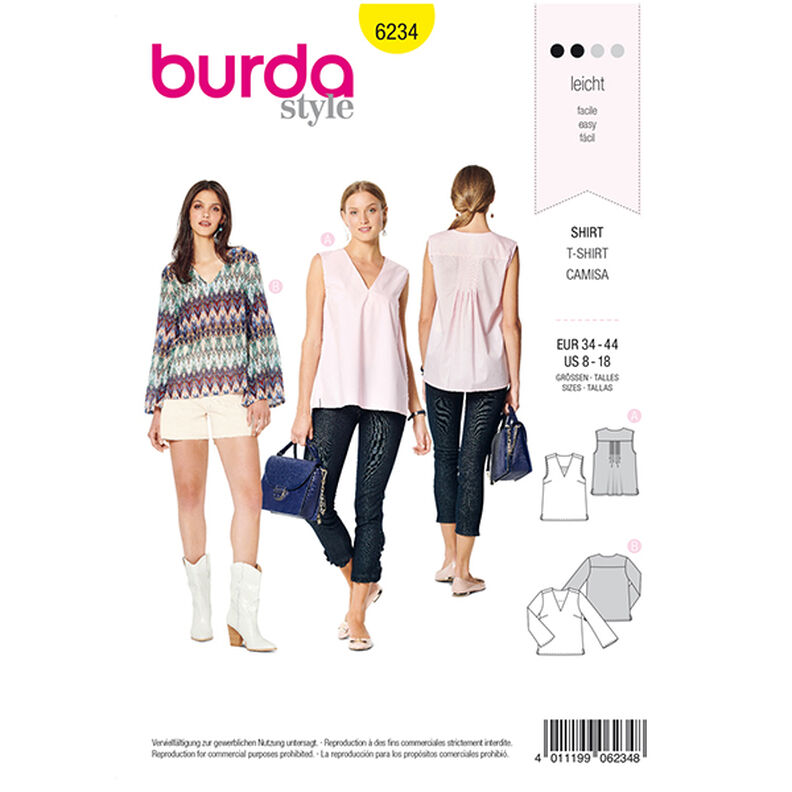 Blusa/Top, Burda 6234 | 34 - 44,  image number 1