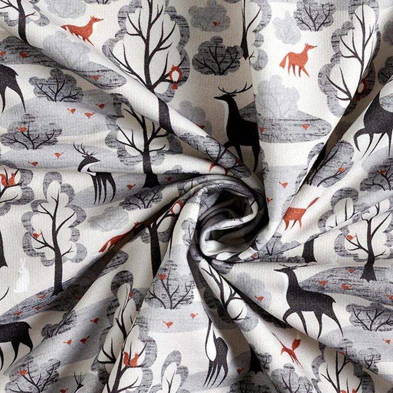 Sudadera Rugosa Animales del bosque abstracto Impresión digital – gris brumoso,  image number 4