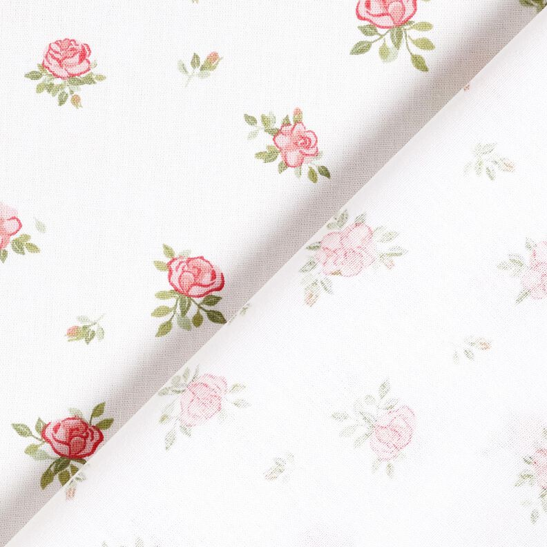 Popelina de algodón Rosas delicadas – rojo/blanco,  image number 4