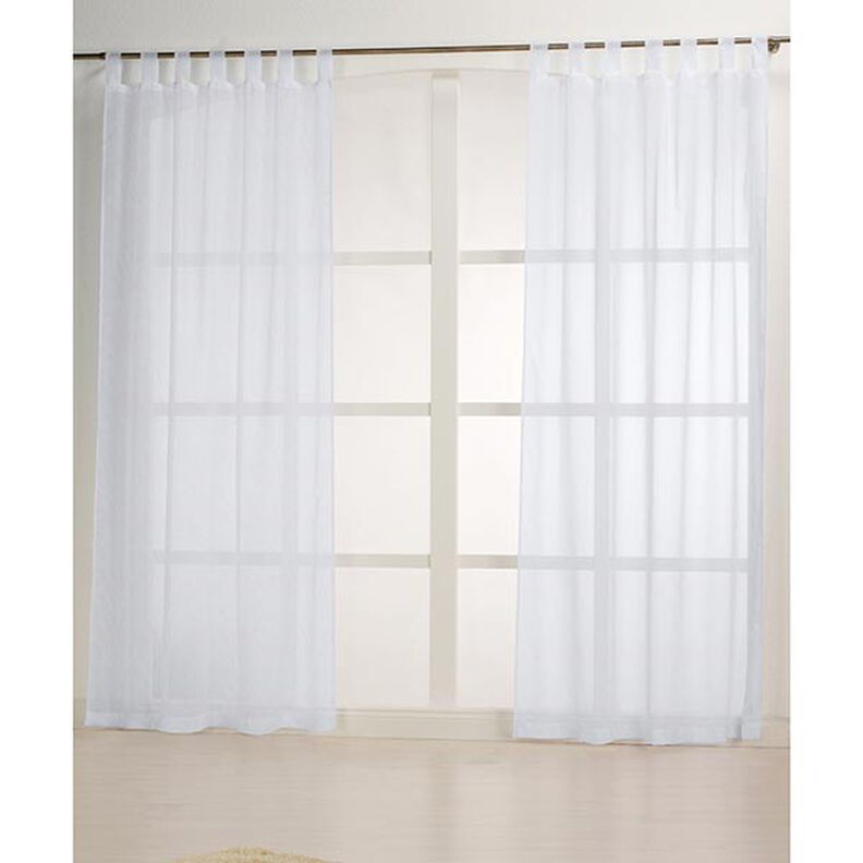 Tejido para cortinas Voile Apariencia de lino 300 cm – blanco,  image number 5