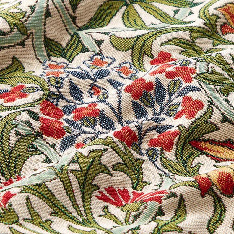 Tela decorativa Tapiz motivo floral modernista – crema/verde claro,  image number 2
