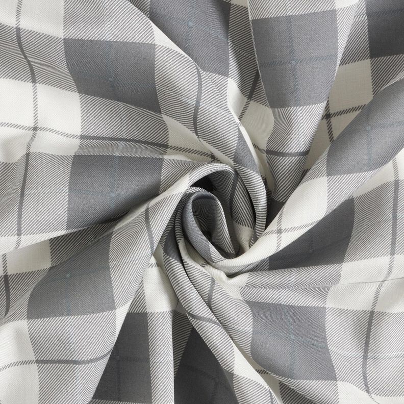 Tela fina de algodón a cuadros – gris claro/blanco,  image number 3