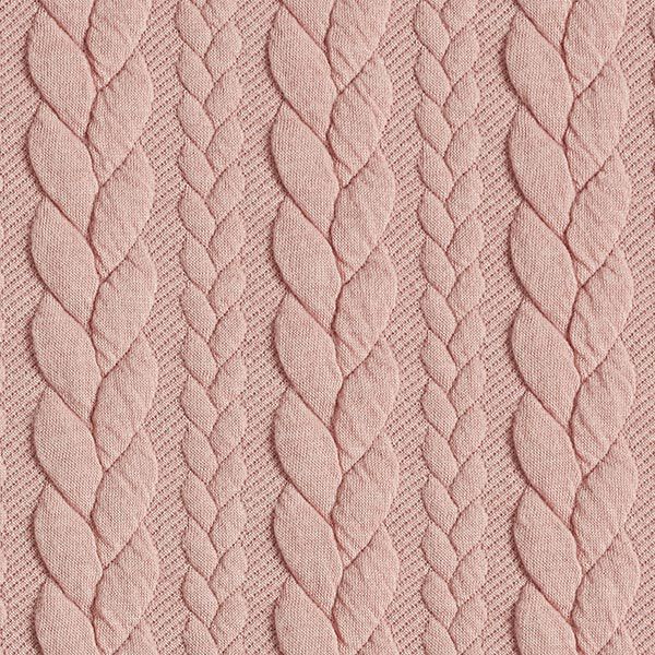 Tela de jersey jacquard Cloqué Punto trenzado – rosado,  image number 1