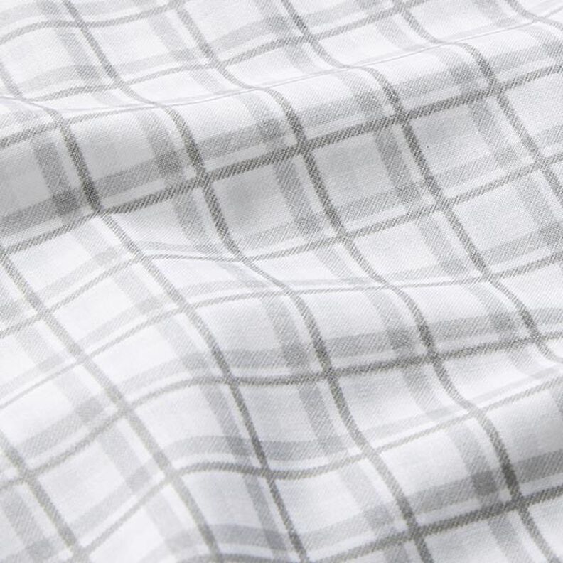 Popelina de algodón a cuadros doble – blanco/gris plateado,  image number 2