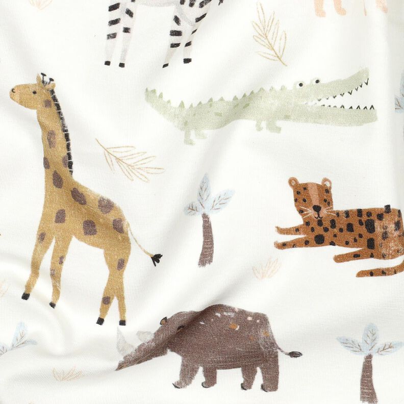 Tela de jersey de algodón Animales acolchados Impresión digital | Poppy Fabrics – marfil/marrón,  image number 2