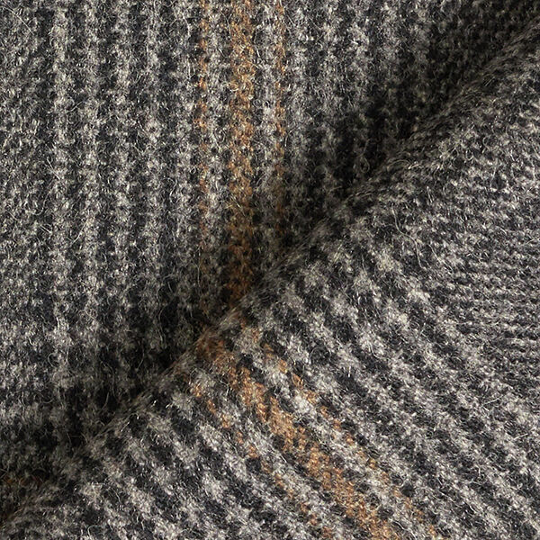 Tela de abrigo con lana reciclada Príncipe de Gales – antracito/marrón,  image number 4