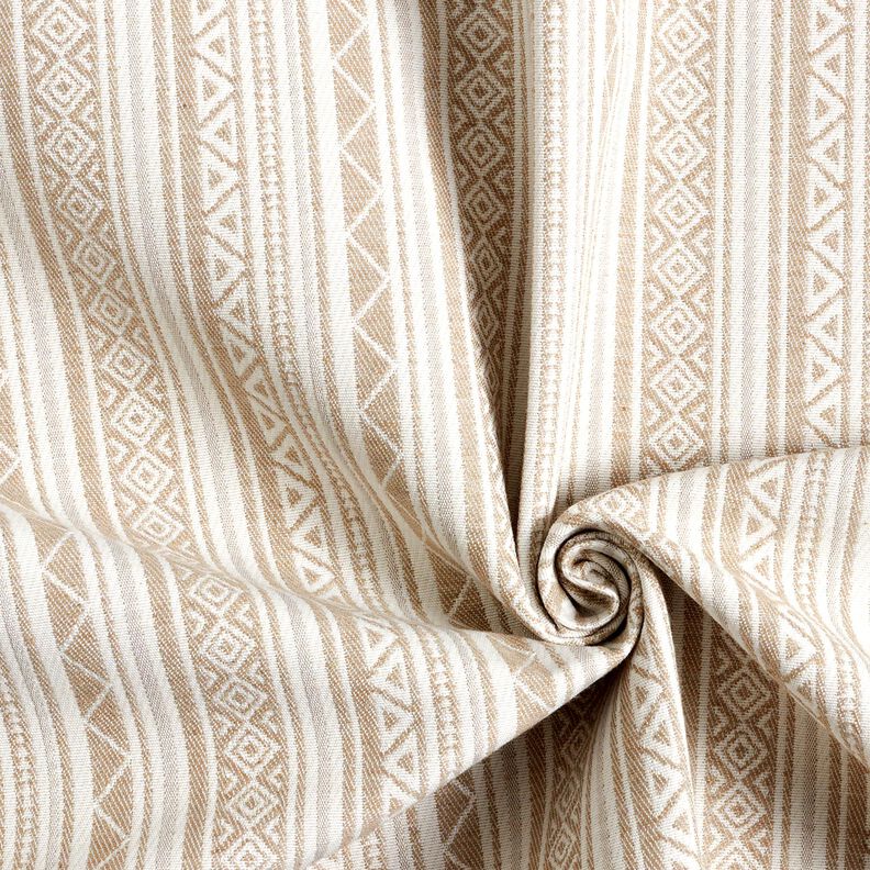 Tela decorativa Jacquard Rayas &eacute;tnicas &ndash; an&eacute;mona/blanco lana,  image number 3