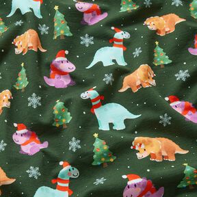 Felpa francesa veraniega Dinosaurio bebé navideño | Glitzerpüppi – verde oscuro/chili, 
