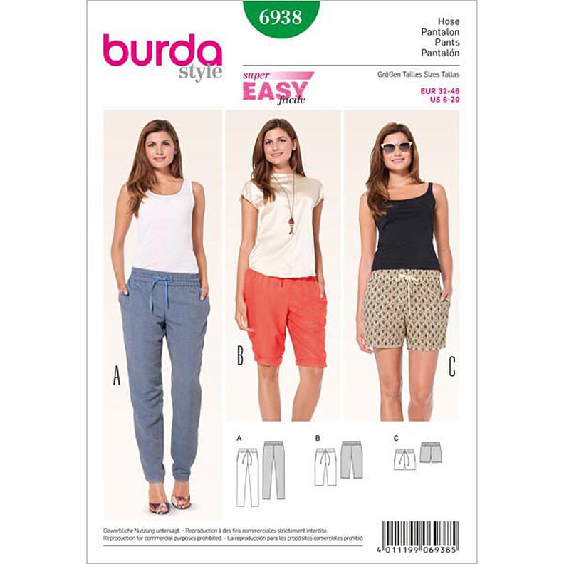 Pantalones / Bermudas / Shorts, Burda 6938,  image number 1