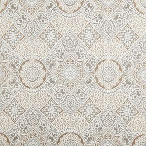 Tela decorativa Jacquard Azulejos elegantes – anémona/beige claro, 