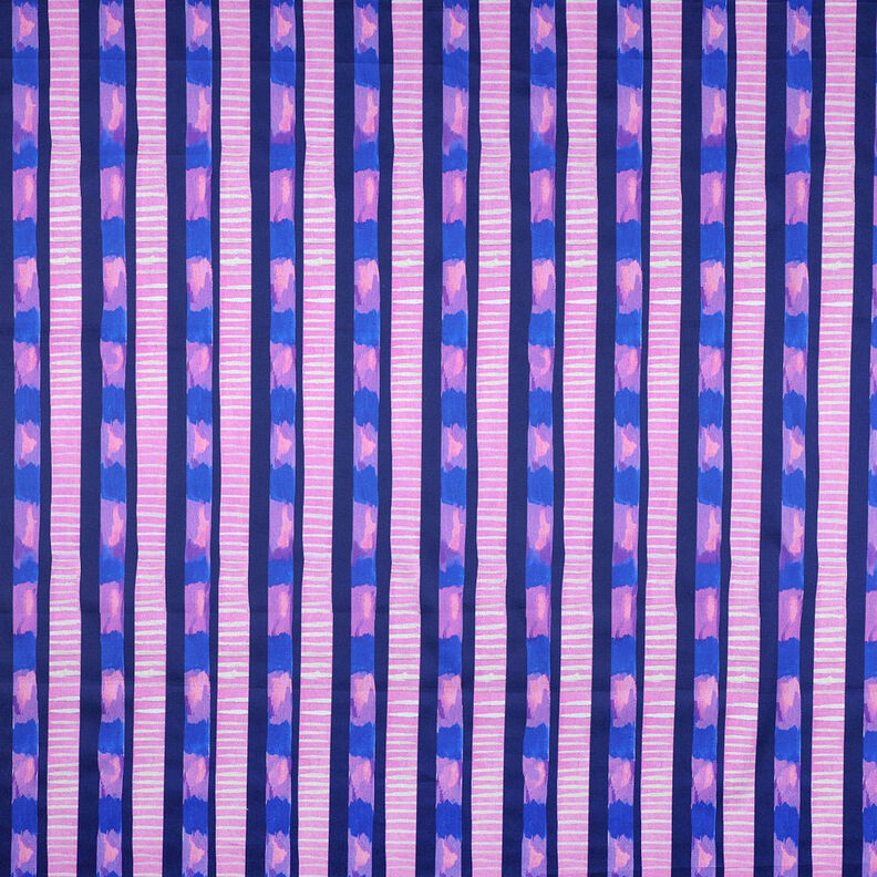 Satén de algodón a rayas | Nerida Hansen – azul marino/pink,  image number 1