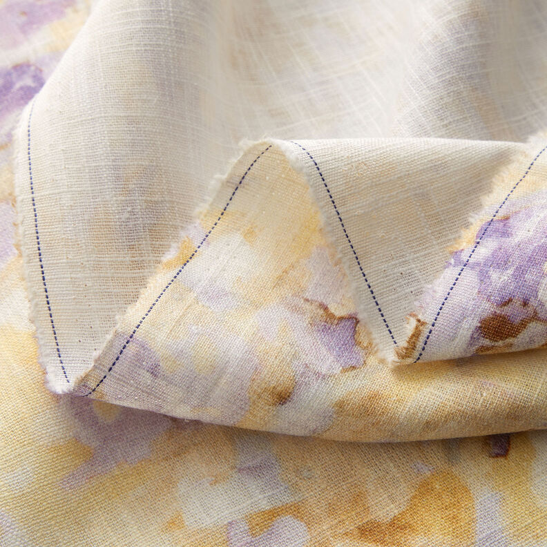 Batik mezcla de lino y algodón – marfil/lila,  image number 3