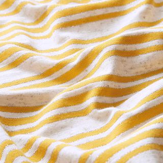 Tela de jersey de viscosa Rayas brillantes irregulares – blanco lana/amarillo sol, 