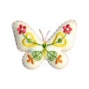 Parche Mariposa [ 4,5 x 5,5 cm ] – blanco lana/amarillo, 