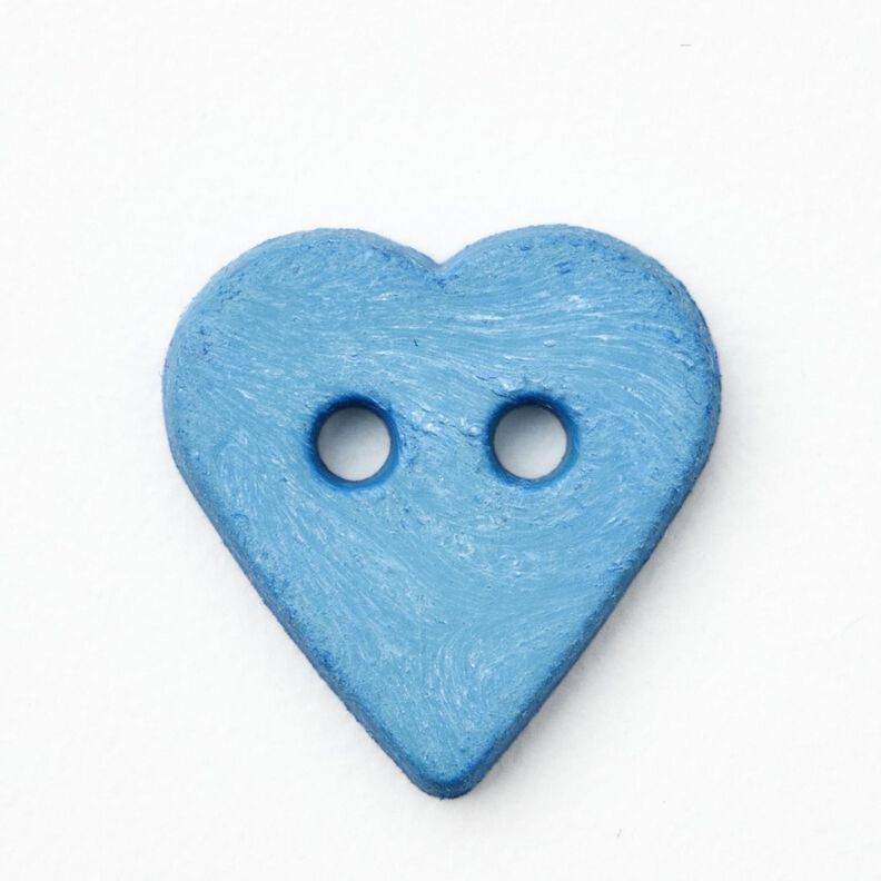 Botón de corazón [Ø 15 mm] – azul brillante,  image number 1