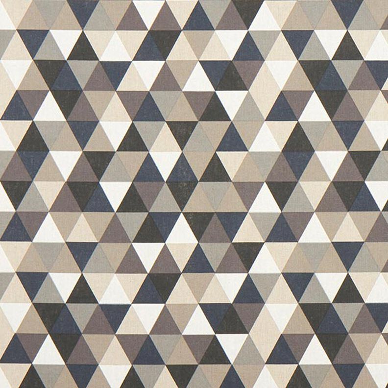 Tela decorativa Panama media Triángulos – beige/gris,  image number 1