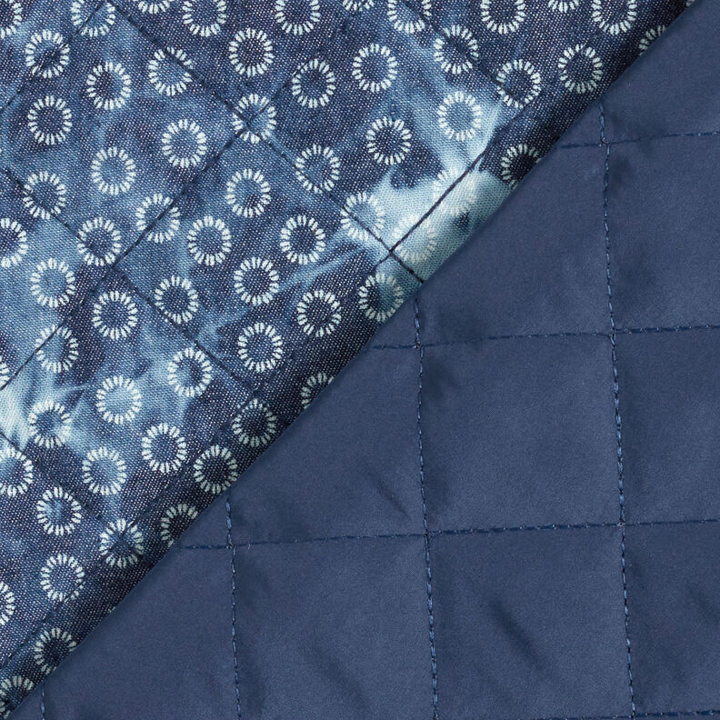 Tejido acolchado cambray flor tie-dyed – azul vaquero,  image number 5
