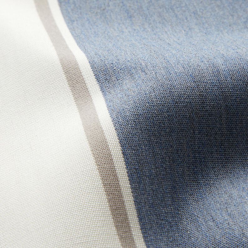 Telas para exteriores Lona Rayas finas – blanco lana/azul gris,  image number 2