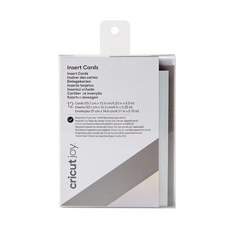 Tarjetas de inserción Cricut Joy Grey Holo [ 12 Unidad ] – gris/plateado metálica, 