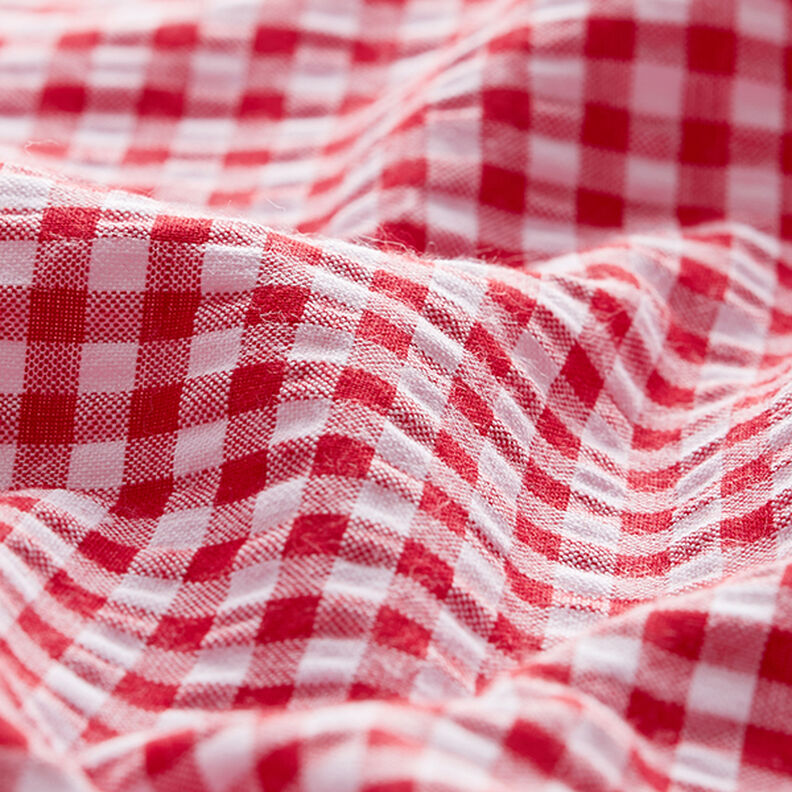 Tela Seersucker Mezcla de algodón Cuadros vichy – rojo,  image number 2