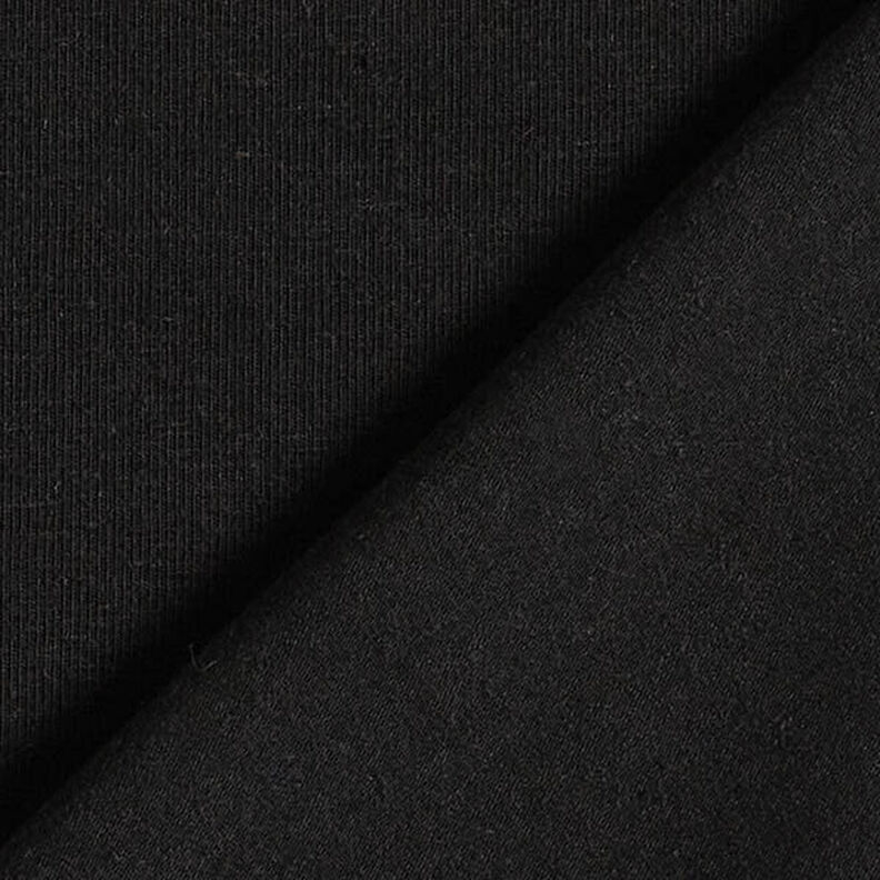 Tela de jersey mezcla de lino y algodón Uni – negro,  image number 3
