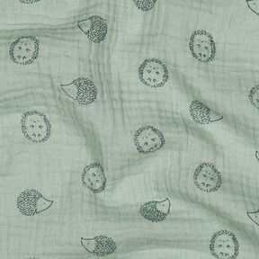 Muselina/doble arruga Erizo | Poppy Fabrics – menta suave/verde oscuro, 