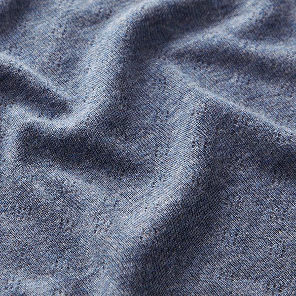 Jersey de punto fino con patrón de agujeros Melange – azul vaquero,  image number 2