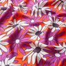 Satín con flores expresivas – naranja/rojo lila,  thumbnail number 2