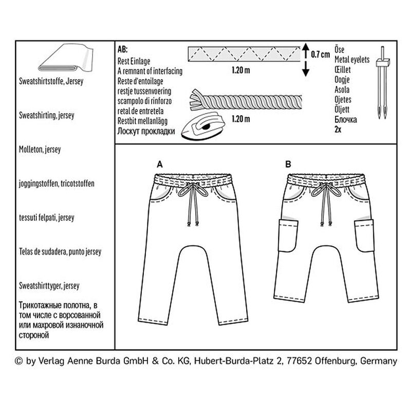 Pantalón con cinturilla de goma para niño , Burda 9342 | 92 - 122,  image number 9