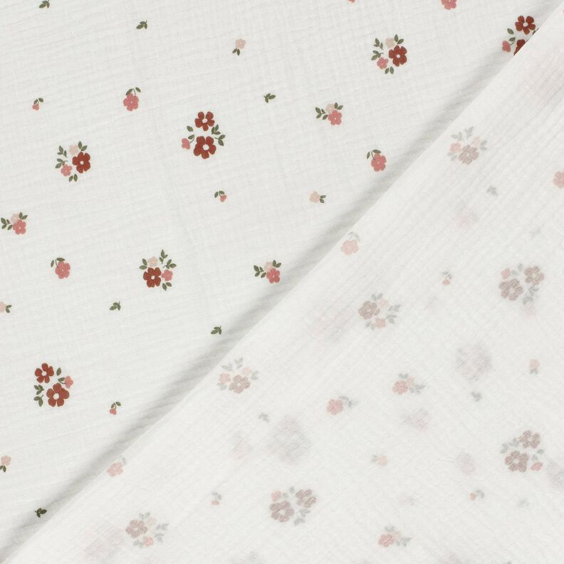 Muselina/doble arruga Flores &ndash; blanco,  image number 4