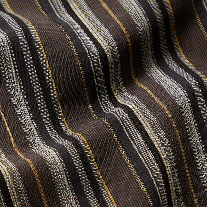 Mezcla de algodón a rayas – marrón negro,  image number 2