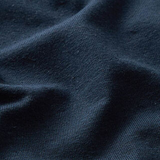 Tela de jersey mezcla de lino y algodón Uni – azul marino, 