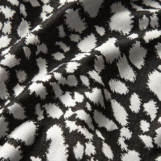 Tela de jersey Jacquard Patrón moteado – negro/blanco, 