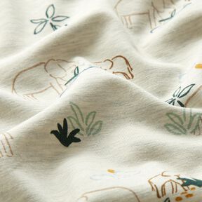 Tela de jersey de algodón Elefantes en la estepa | by Poppy – naturaleza, 