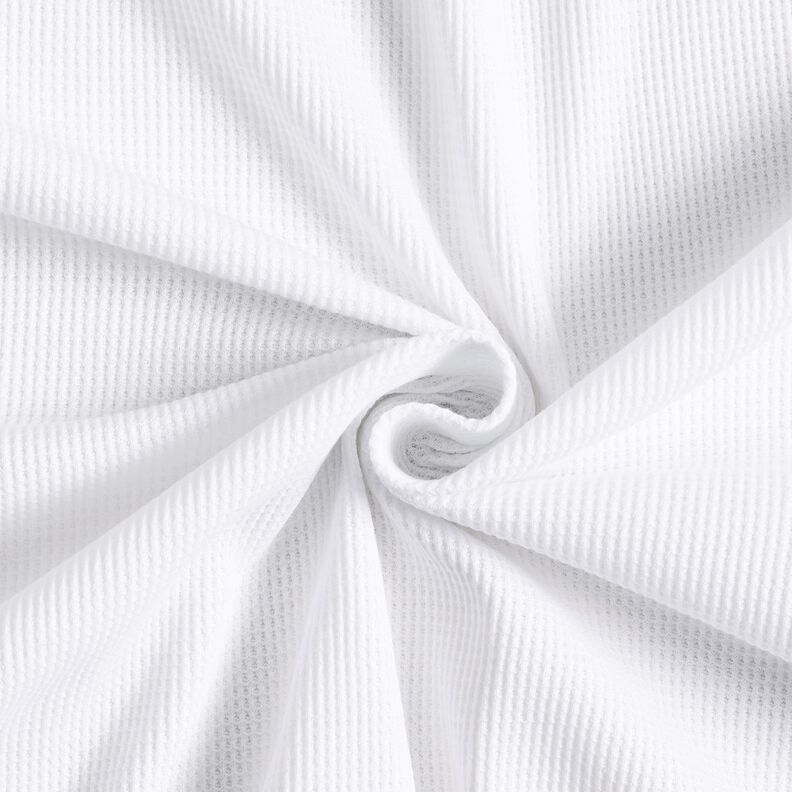 Tela de jersey tipo gofre Uni – blanco,  image number 1