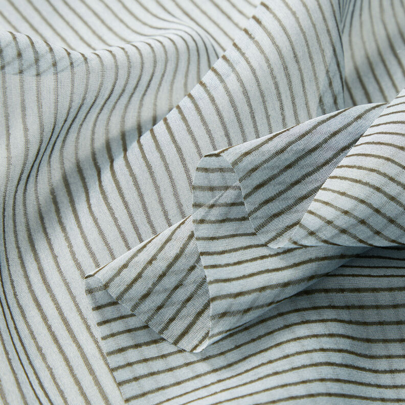 Gasa de seda con rayas estrechas – azul claro/gris oscuro,  image number 3
