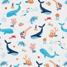 Tela de algodón Cretona Animales submarinos – blanco/azul agua,  thumbnail number 1
