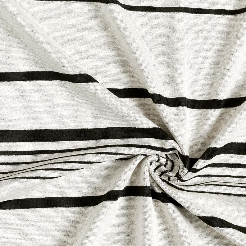 Punto jacquard rayas irregulares &ndash; blanco lana/negro,  image number 4